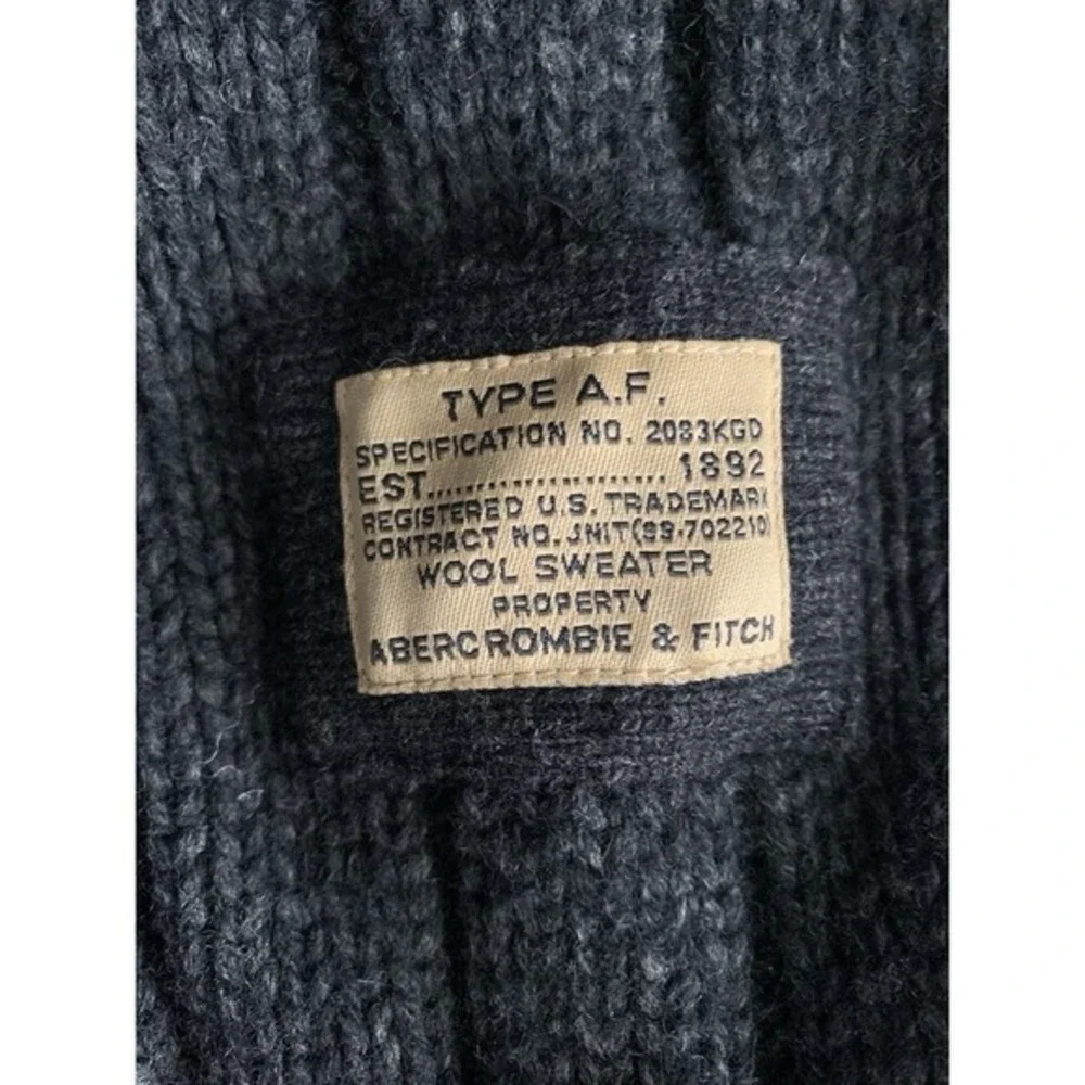 Abercrombie Fitch Wool Pullover Size‎ XL Sweater Cableknit Fisherman Grandpa
